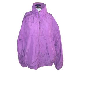 Vintage Great Athletic Sports Jacket Size L Purple Full Zip